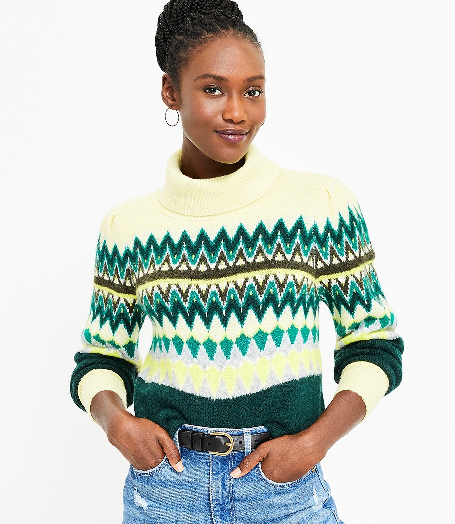 Fair Isle Turtleneck Sweater