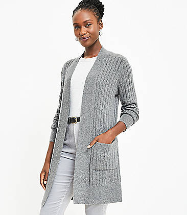 MTWTFSSWEEKDAY Long Sweater light grey flecked business style Fashion Sweaters Long Sweaters 