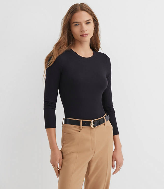 Petite Long Sleeve Crew Neck Tee