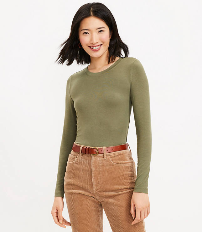 Petite Long Sleeve Crew Neck Tee - image 2
