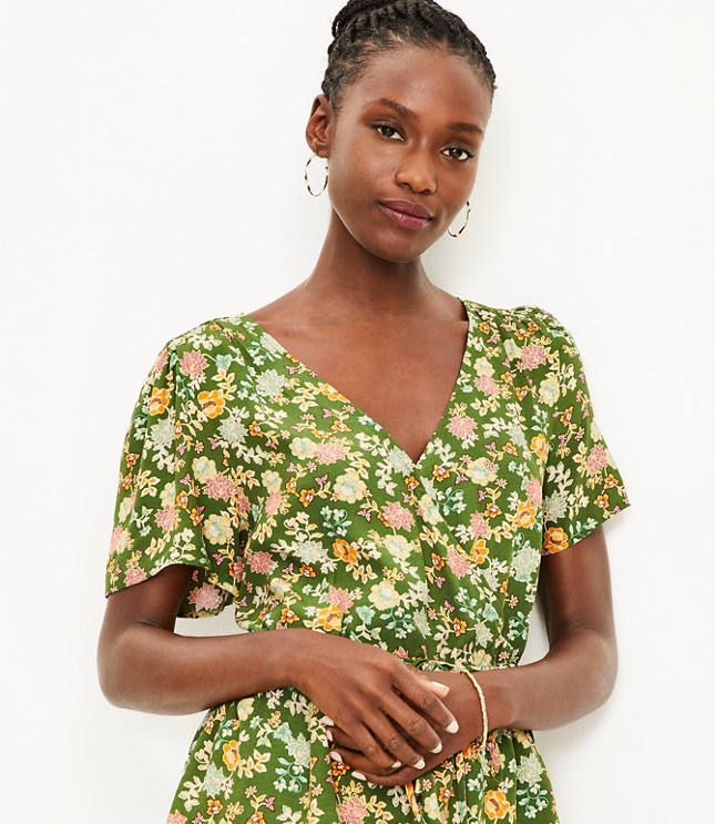 Loft floral wrap blouse hotsell