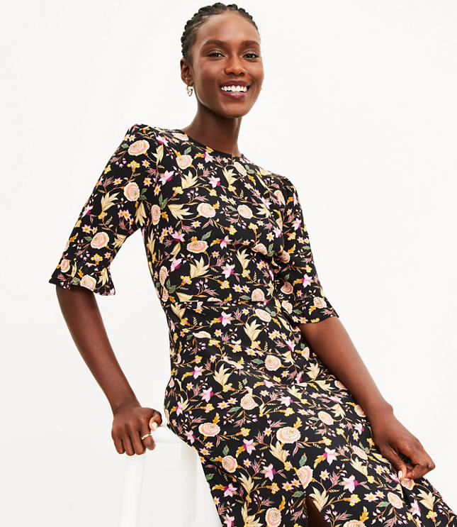 Petite floral 2025 midi dresses