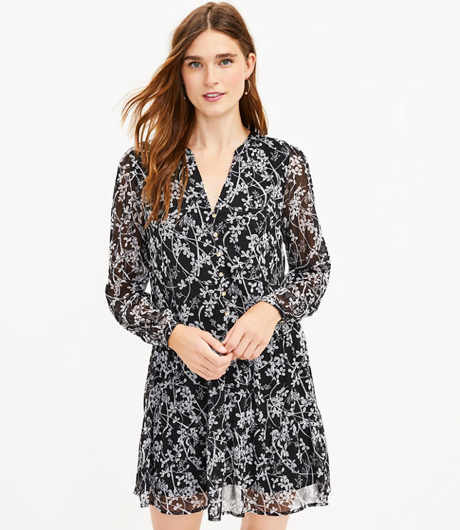 Tall Vine Drop Waist Shirtdress