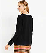 Petite Button Trim Long Sleeve Tee carousel Product Image 3