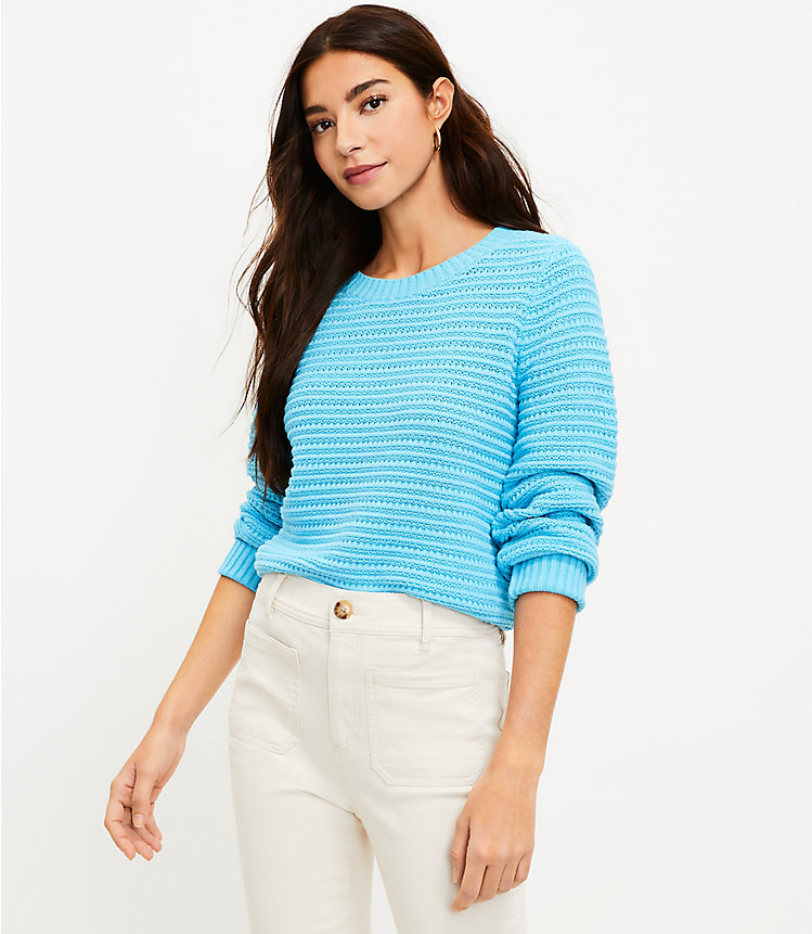 Crochet Textured Sweater image number null