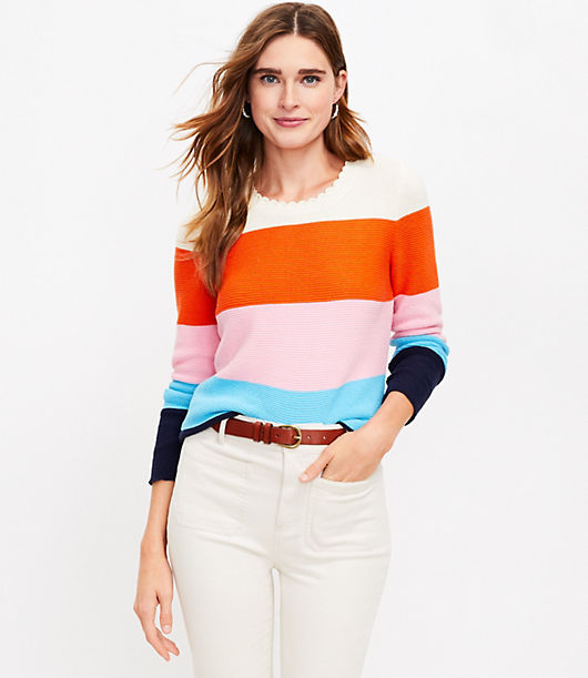Loft Rainbow Stripe Sweater