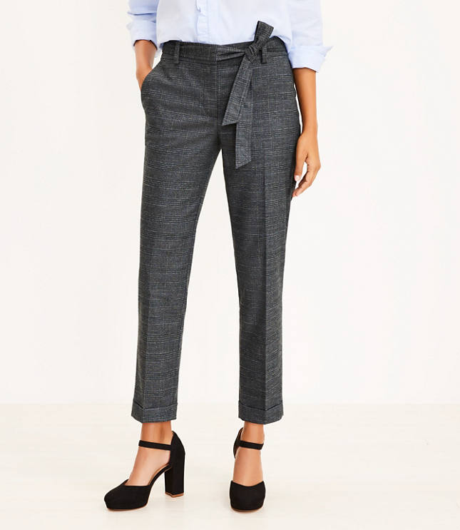 Loft slim hot sale tie waist pants