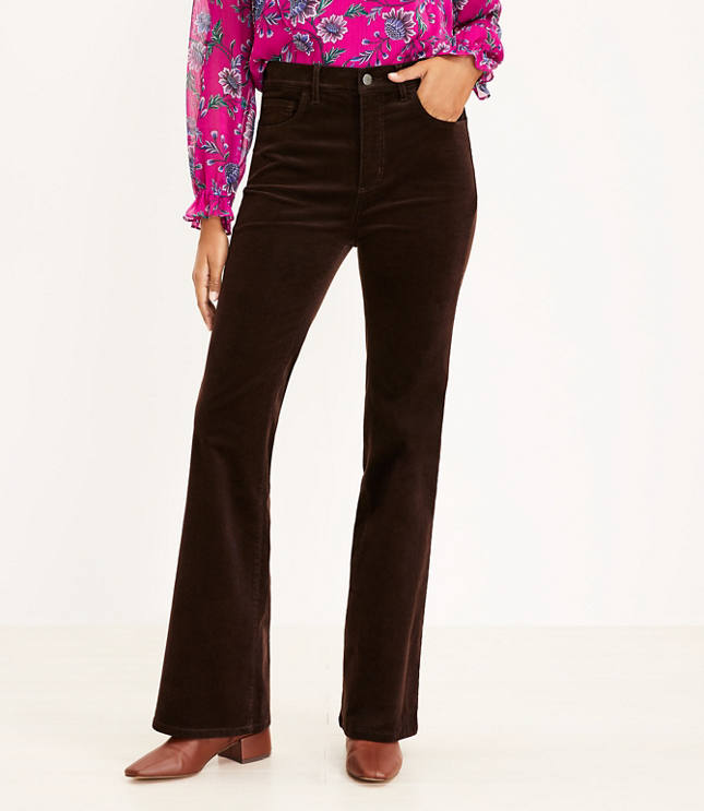 High Waist Corduroy Flare Pants