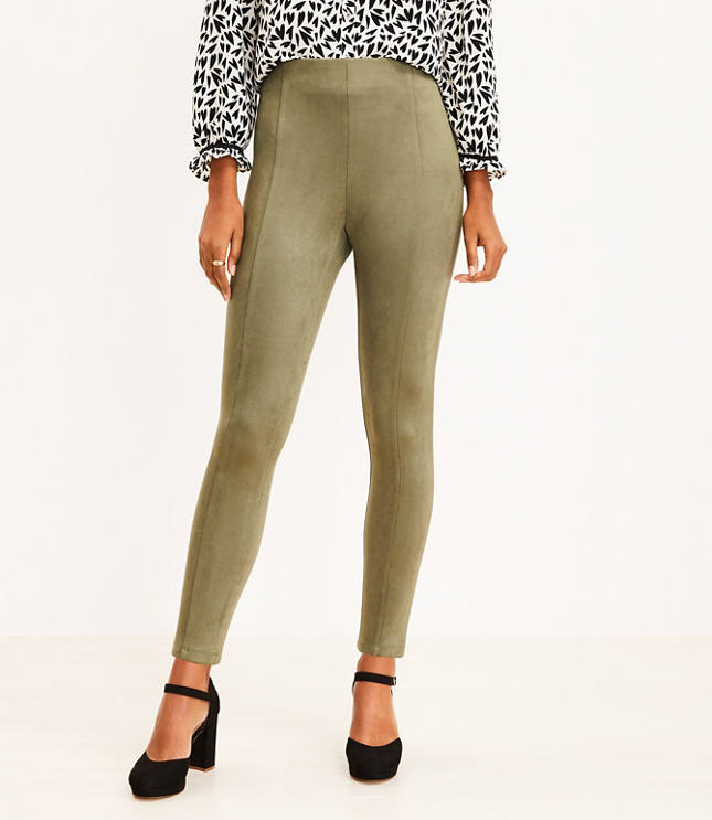 Petite Faux Suede Leggings