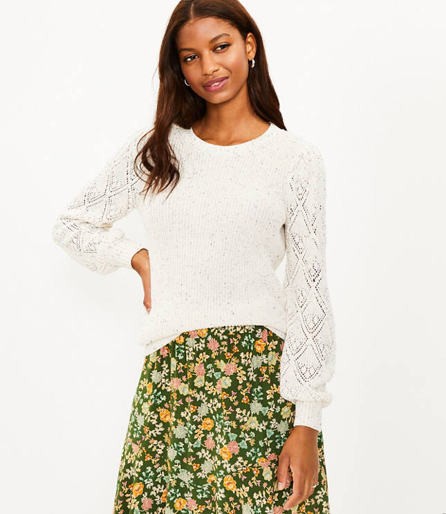 Loft lacy pointelle clearance sweater