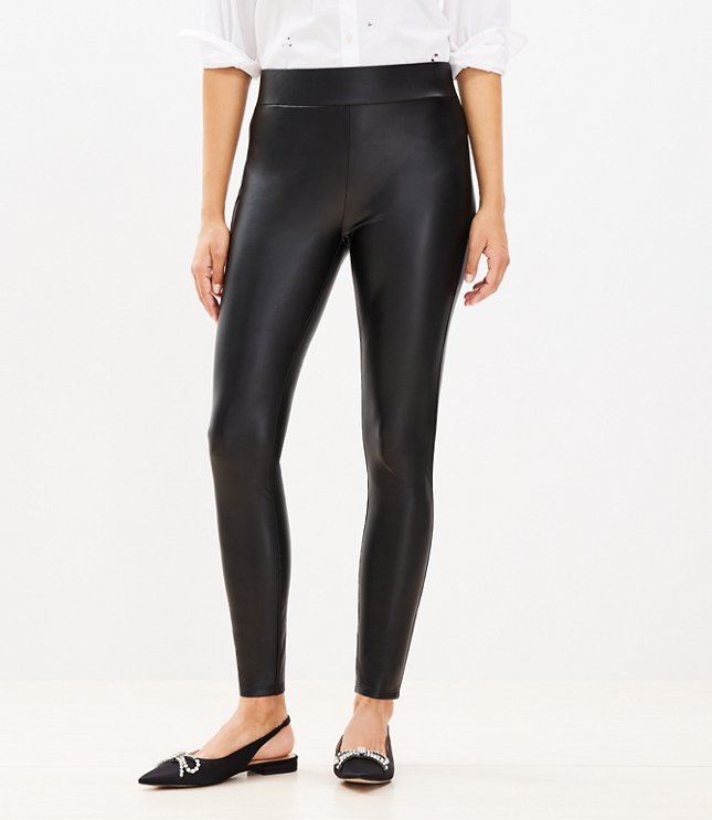 7/8 Faux Leather legging with Perfect Control