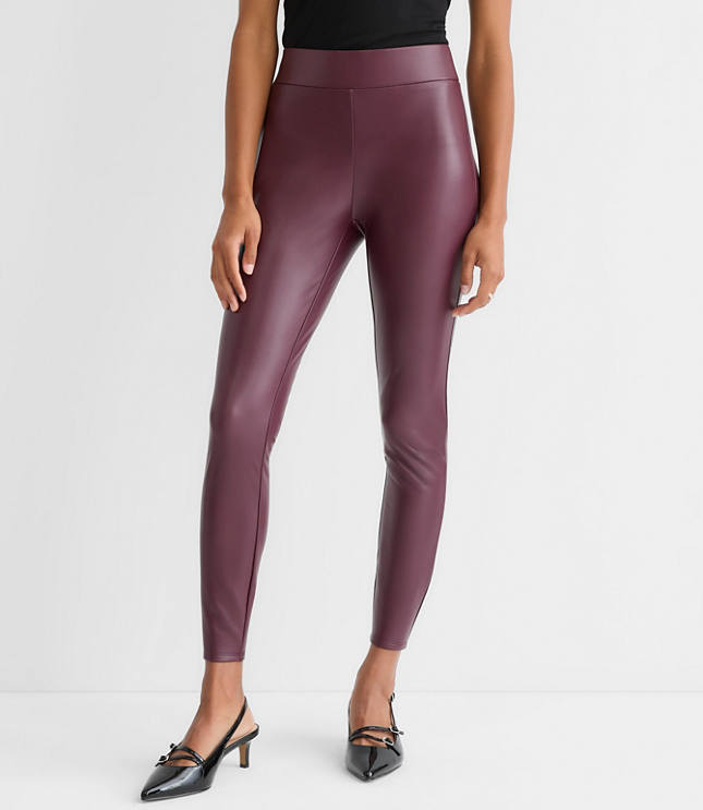 Petite Faux Leather Leggings