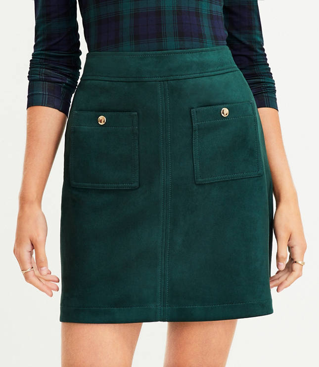 Faux suede clearance pocket shift skirt