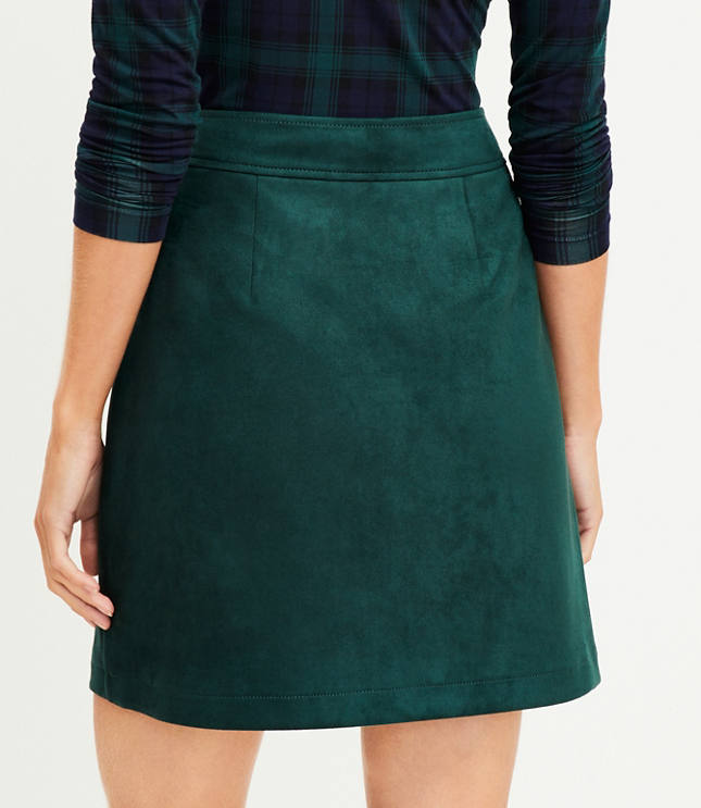 Faux suede pocket shift skirt sale