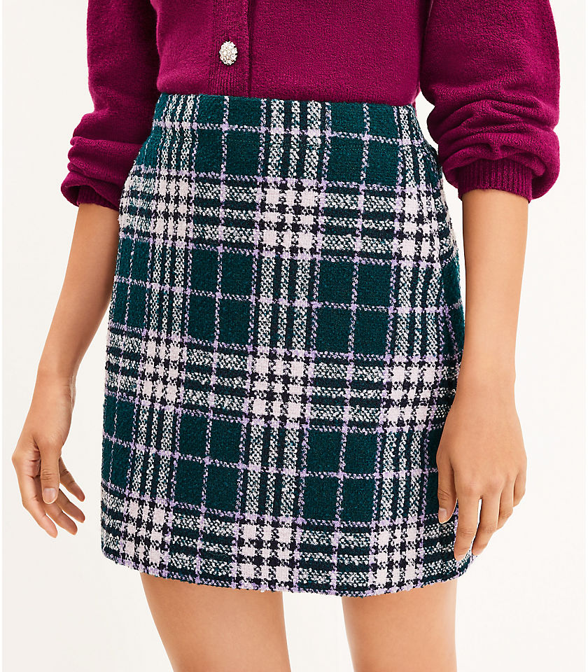 Tall Plaid Pocket Shift Skirt
