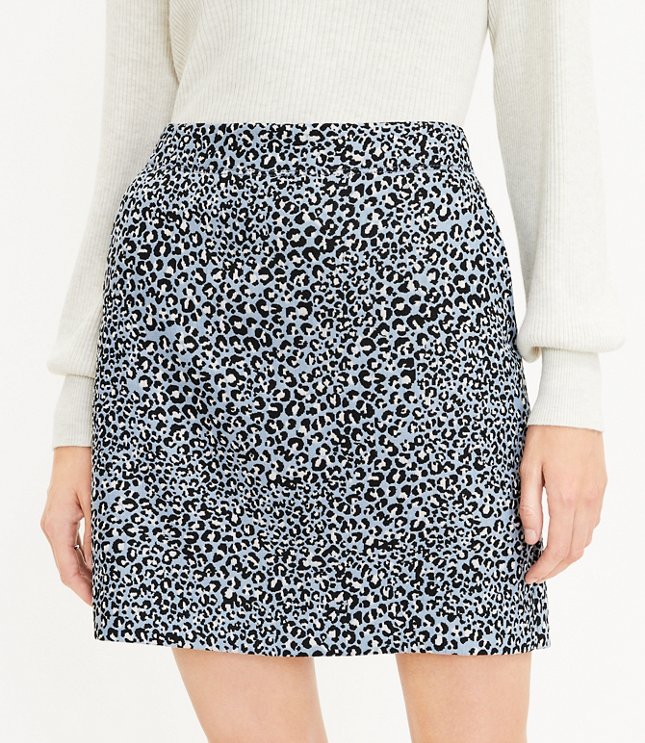Petite Leopard Print Pocket Shift Skirt