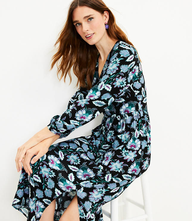 Oasis petunia clearance floral shirt dress