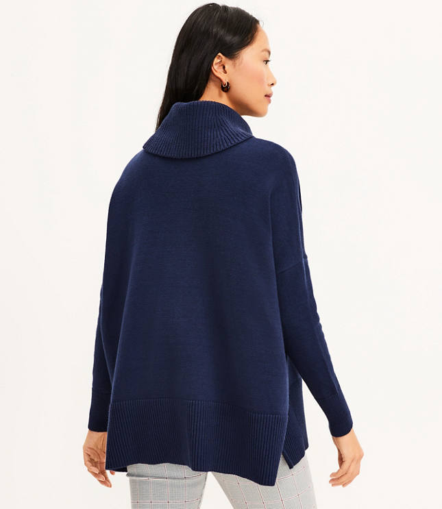 Turtleneck poncho sweater loft top