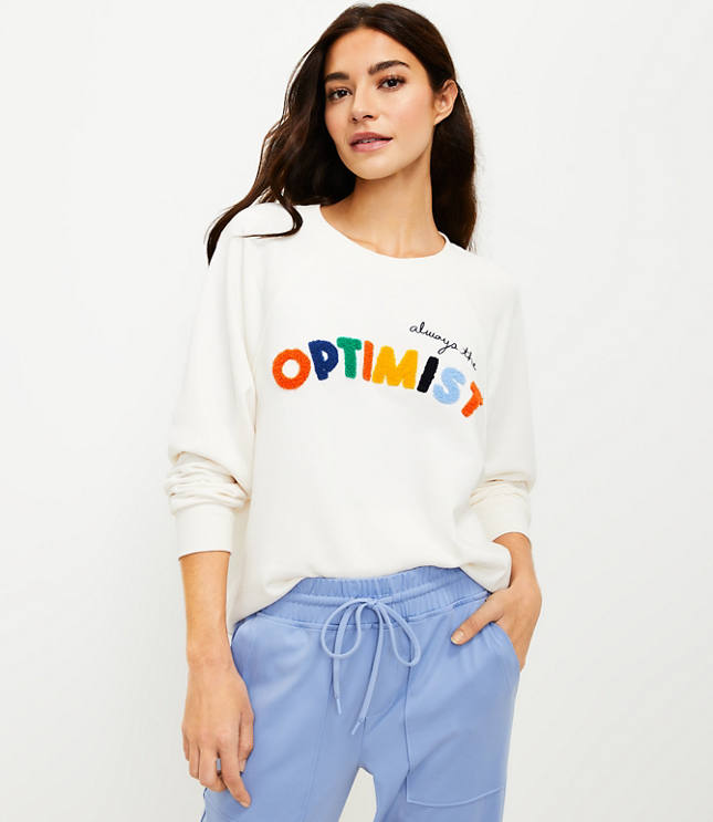 LOFT LOFT Lou & Grey Optimist Cozy Cotton Terry Sweatshirt