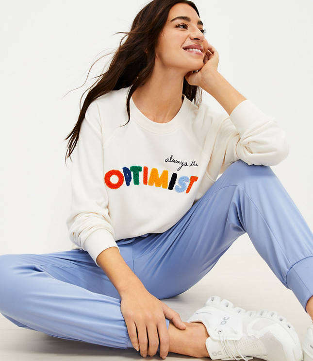 Lou & Grey Optimist Cozy Cotton Terry Sweatshirt