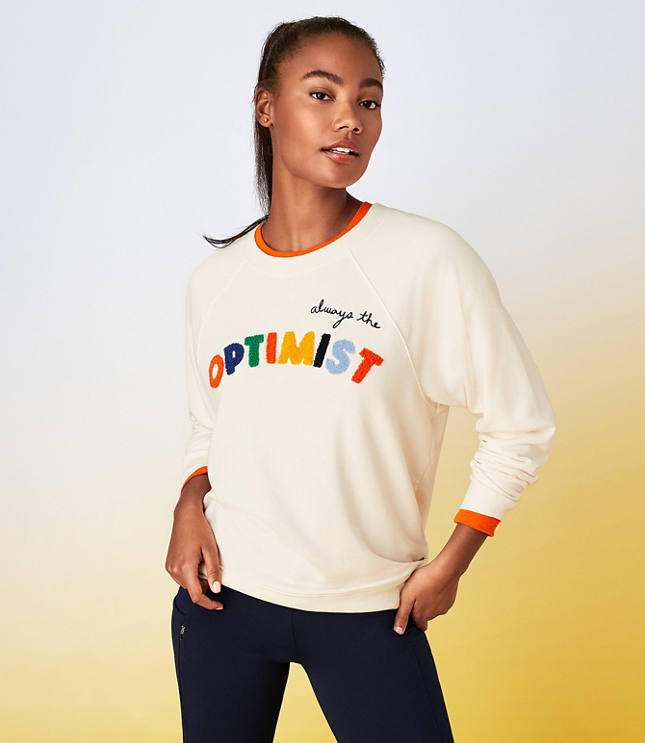 LOFT LOFT Lou & Grey Optimist Cozy Cotton Terry Sweatshirt