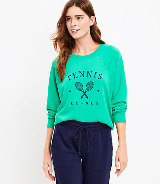 Loft Lou & Grey Tennis League Cozy Cotton Terry Sweatshirt