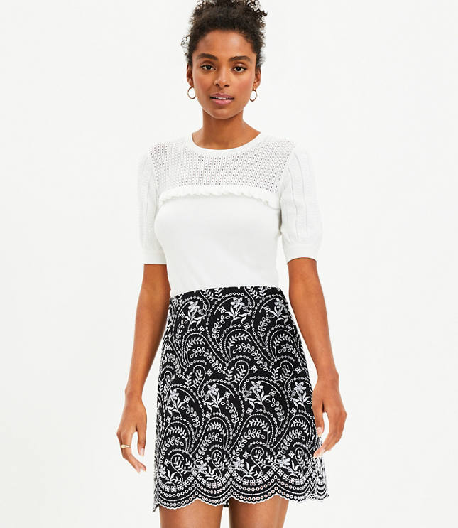 Floral Seamed Skirt