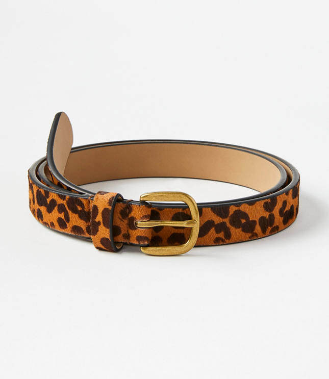 Animal Print Haircalf Skinny Belt