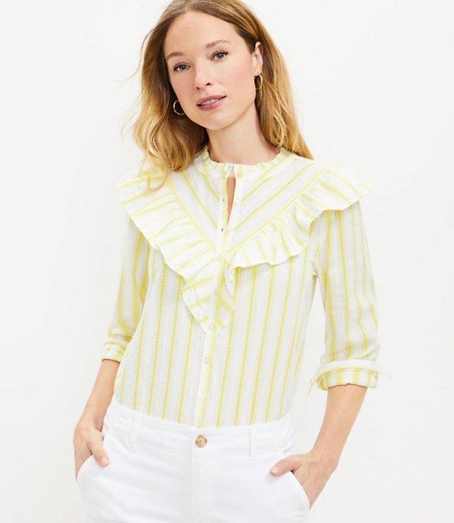 Rory Blouse Natural Stripe