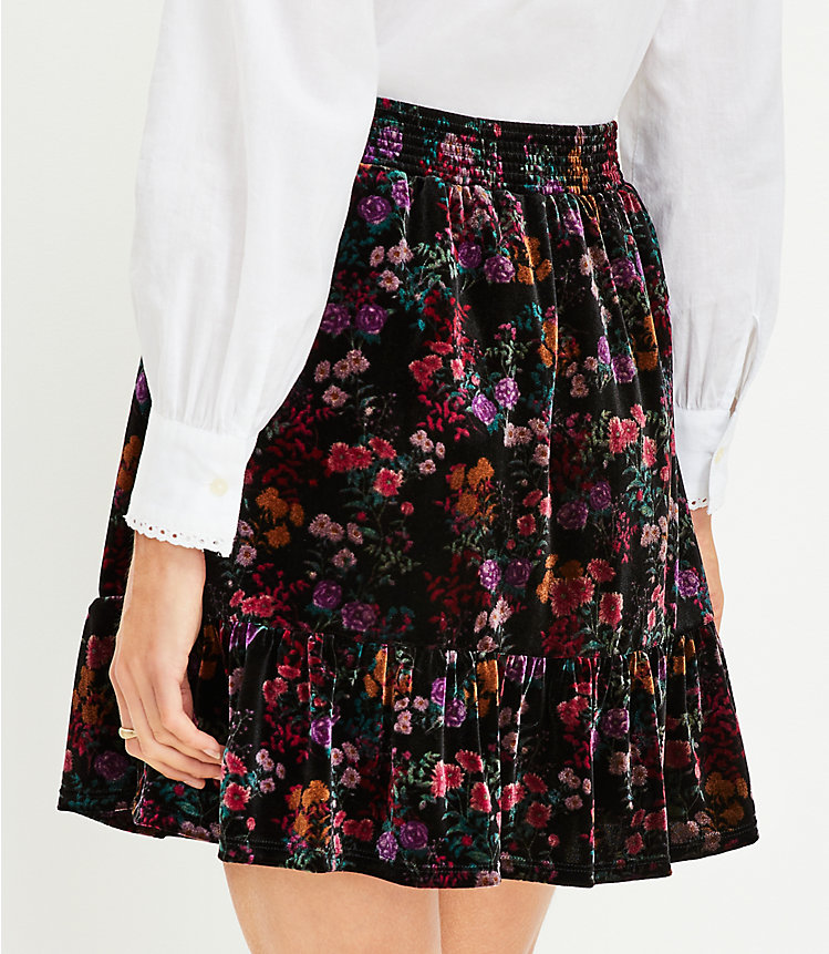 Floral Velvet Tiered Skirt image number 2