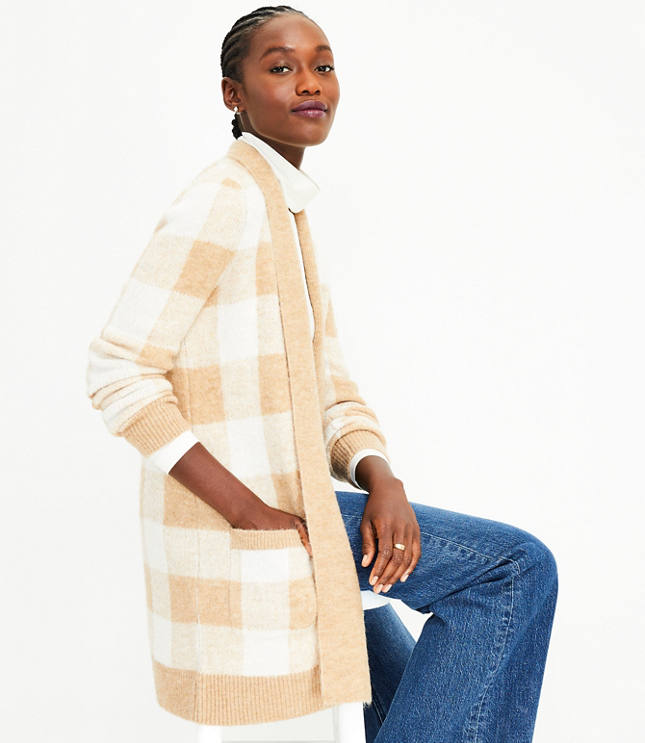 Buffalo plaid clearance sweater coat