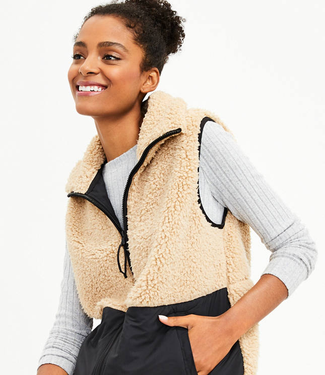 LOFT LOFT Lou & Grey Colorblock Cozy Up Sherpa Jacket