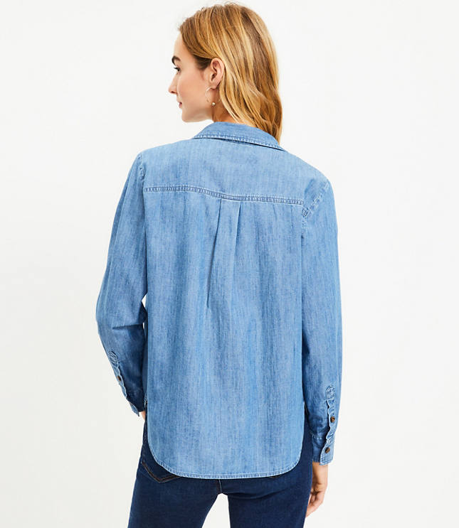 Loft softened sales chambray shirt