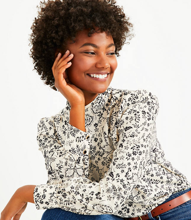 Tiered Tie Back Sleeveless Blouse In Easter Florals