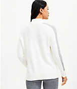 Lou & Grey Striped Sleeve Zip Turtleneck Sweater carousel Product Image 3