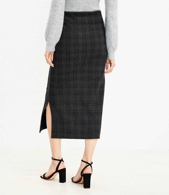 Pull on hotsell plaid midi skirt