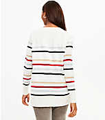 Striped V-Neck Tunic Sweater carousel Product Image 3