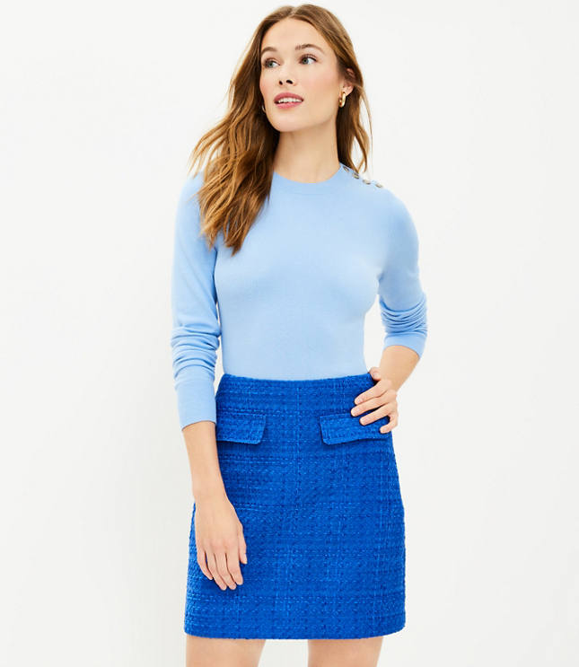 Tweed Pocket Shift Skirt