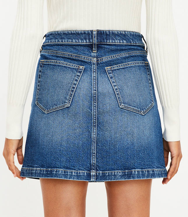 Denim Shift Skirt in Modern Indigo Wash