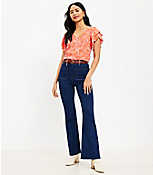 Patch Pocket High Rise Slim Flare Jeans in Classic Mid Indigo Wash carousel Product Image 2