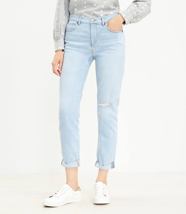 Super Soft Girlfriend Jeans in Pure Light Indigo Wash