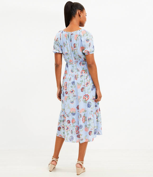 Floral tie 2024 waist dress