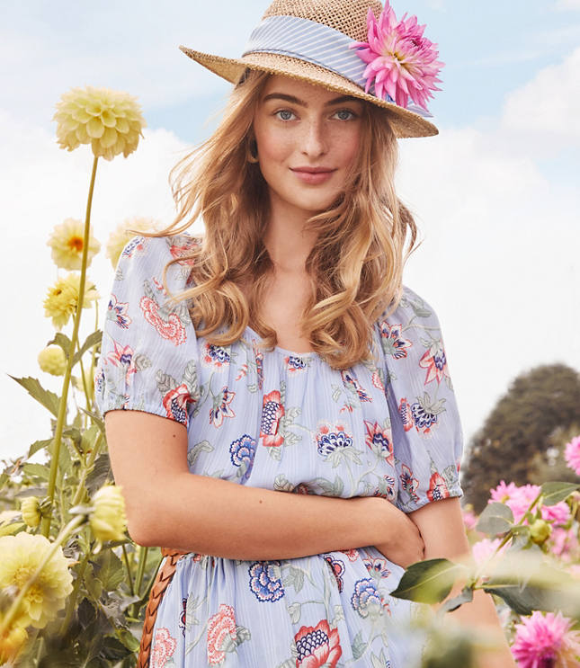 Floral tie front store dress