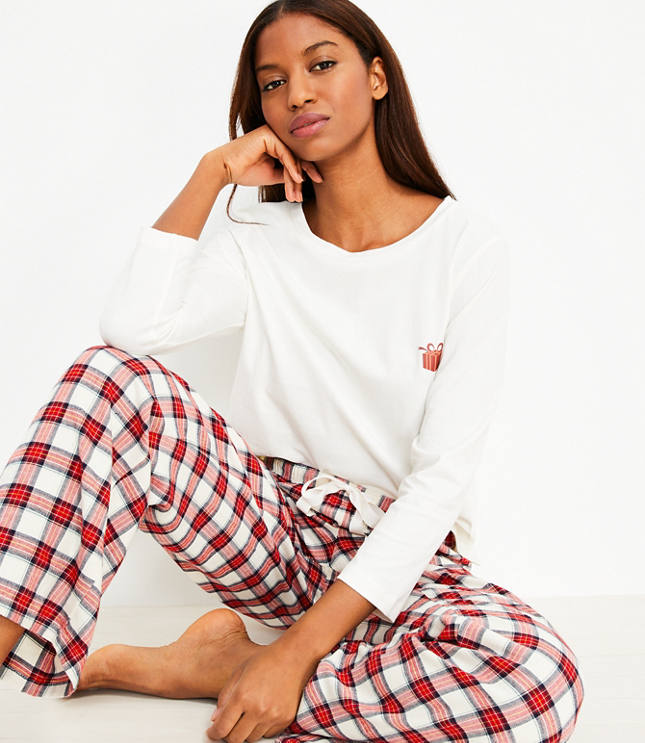 Plaid pajama set new arrivals