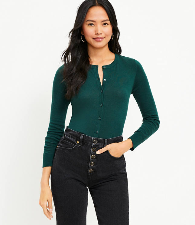 loft green cardigan