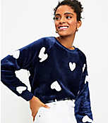 Faux Fur Heart Sweatshirt carousel Product Image 1