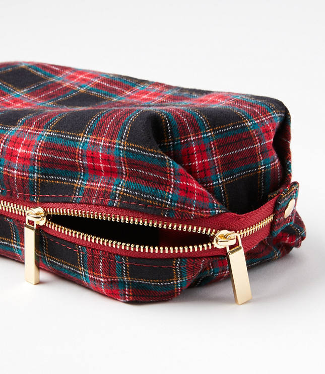 Plaid discount makeup bag