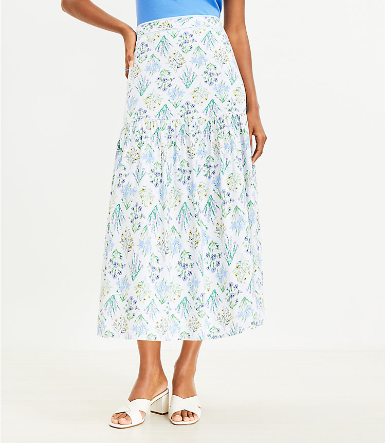 Bouquet Tiered Midi Skirt image number 1