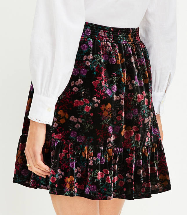 Velvet shop skirt floral