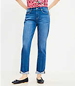 Girlfriend Jeans in Original Mid Indigo Wash carousel Product Image 1